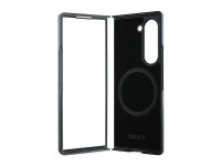 DKNY Magsafe Plain Leather Metal Stack Logo Case for Samsung Galaxy Z Fold 6 - Black DKNY Magsafe Plain Leather Metal Stack Logo Case for Samsung Galaxy Z Fold 6 - Black