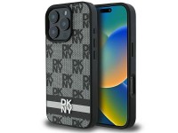 Funda DKNY con estampado de cuadros y rayas estampadas para iPhone 16 Pro Max - Negra