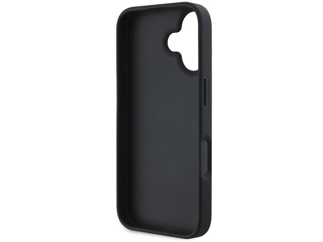 DKNY Checkered Pattern & Printed Stripes iPhone 16 Case - Black