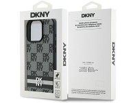 Capa DKNY com estampa xadrez e listras para iPhone 16 Pro Max - Preta