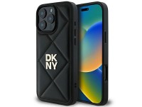 DKNY Quilted Stack Logo iPhone 16 Pro Case - Black