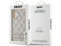Funda para iPhone 16 de DKNY con estampado de cuadros y rayas estampadas - Rosa