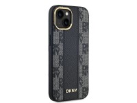 Funda MagSafe de piel DKNY con estampado a cuadros monocromático para iPhone 14/15/13 - Negra Funda MagSafe de piel DKNY con estampado a cuadros monocromático para iPhone 14/15/13 - Negra
