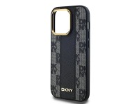Funda MagSafe de piel DKNY con estampado a cuadros monocromático para iPhone 14 Pro - negra Funda MagSafe de piel DKNY con estampado a cuadros monocromático para iPhone 14 Pro - negra
