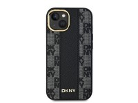 Funda MagSafe de piel DKNY con estampado a cuadros monocromático para iPhone 14/15/13 - Negra Funda MagSafe de piel DKNY con estampado a cuadros monocromático para iPhone 14/15/13 - Negra
