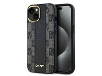 Funda MagSafe de piel DKNY con estampado a cuadros monocromático para iPhone 14/15/13 - Negra Funda MagSafe de piel DKNY con estampado a cuadros monocromático para iPhone 14/15/13 - Negra