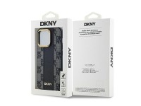 Funda MagSafe de piel DKNY con estampado a cuadros monocromático para iPhone 14 Pro - negra Funda MagSafe de piel DKNY con estampado a cuadros monocromático para iPhone 14 Pro - negra