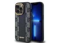 Funda MagSafe de piel DKNY con estampado a cuadros monocromático para iPhone 14 Pro - negra Funda MagSafe de piel DKNY con estampado a cuadros monocromático para iPhone 14 Pro - negra