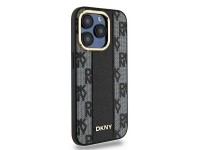 Capa DKNY em couro com estampa xadrez monocromática e MagSafe para iPhone 15 Pro Max - Preta Capa DKNY em couro com estampa xadrez monocromática e MagSafe para iPhone 15 Pro Max - Preta