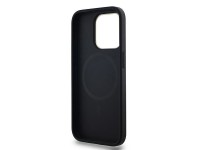 Capa DKNY em couro com estampa xadrez monocromática e MagSafe para iPhone 15 Pro - preta Capa DKNY em couro com estampa xadrez monocromática e MagSafe para iPhone 15 Pro - preta