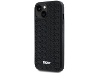 Funda DKNY de goma 3D con estampado repetitivo para iPhone 15/14/13 - negra