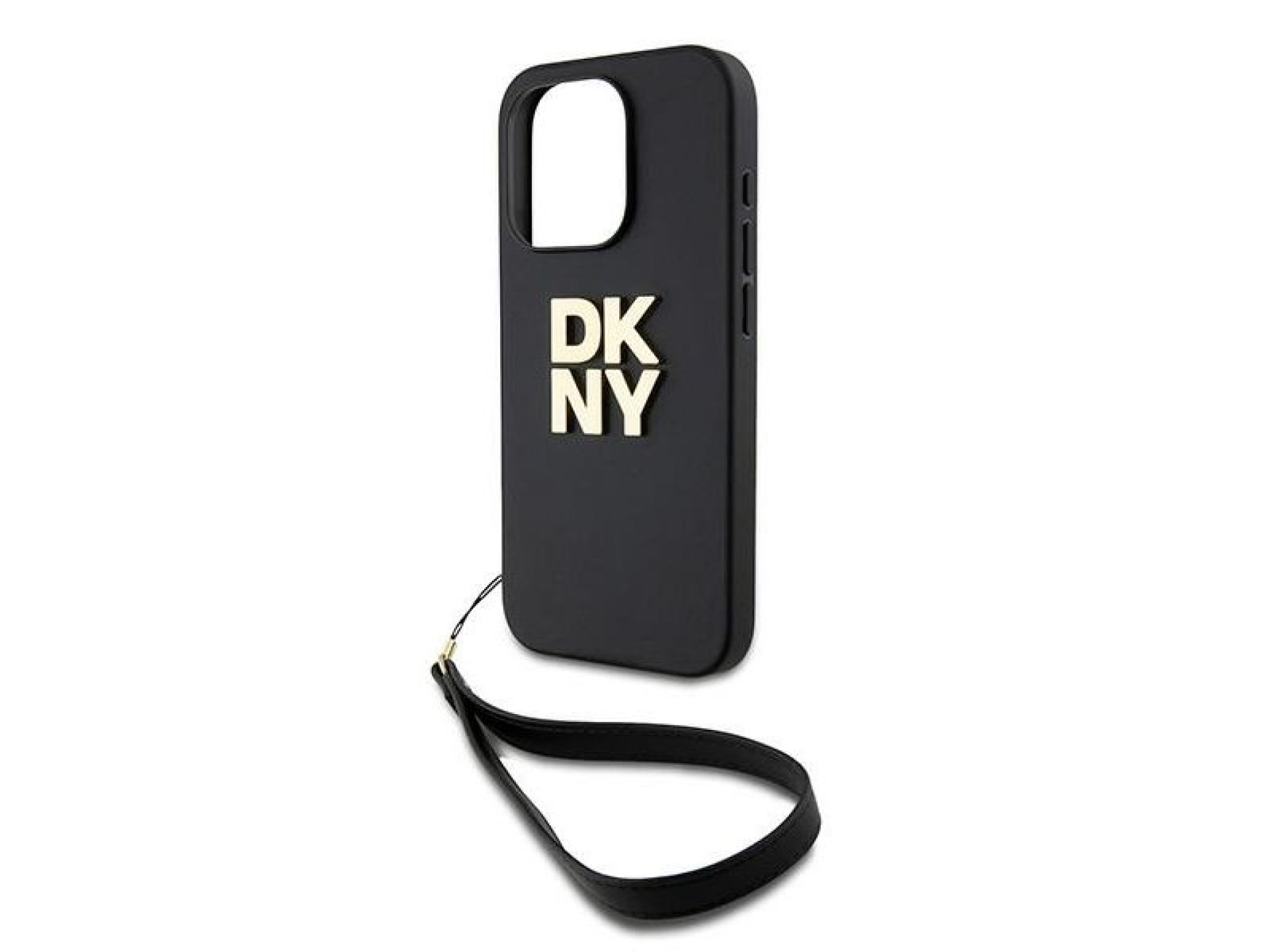 DKNY Wrist Strap Stock Logo case for iPhone 15 Pro - black