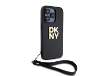 DKNY Wrist Strap Stock Logo case for iPhone 15 Pro - black DKNY Wrist Strap Stock Logo case for iPhone 15 Pro - black