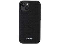 Funda DKNY de goma 3D con estampado repetitivo para iPhone 15/14/13 - negra