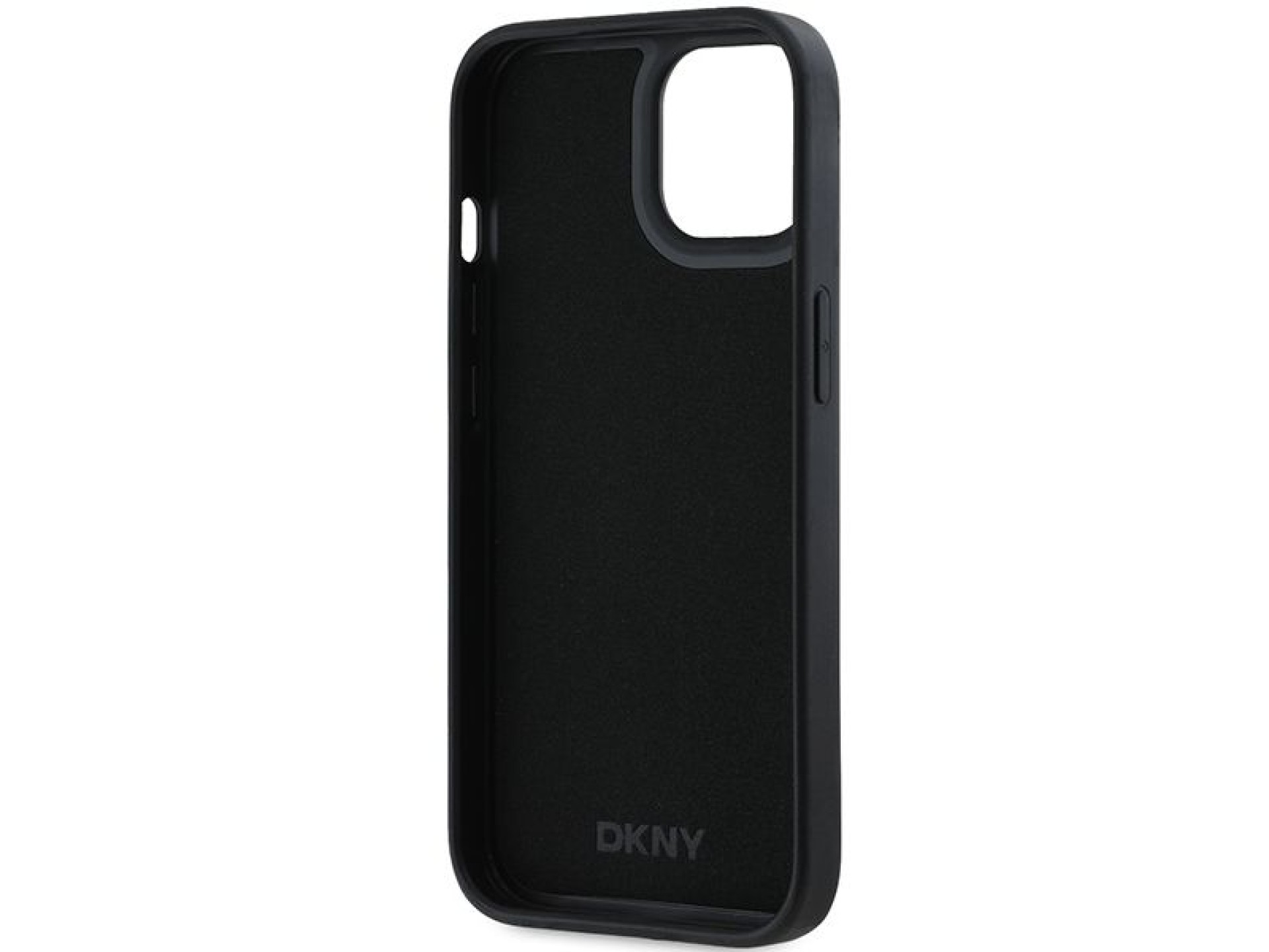 Funda DKNY de goma 3D con estampado repetitivo para iPhone 15/14/13 - negra
