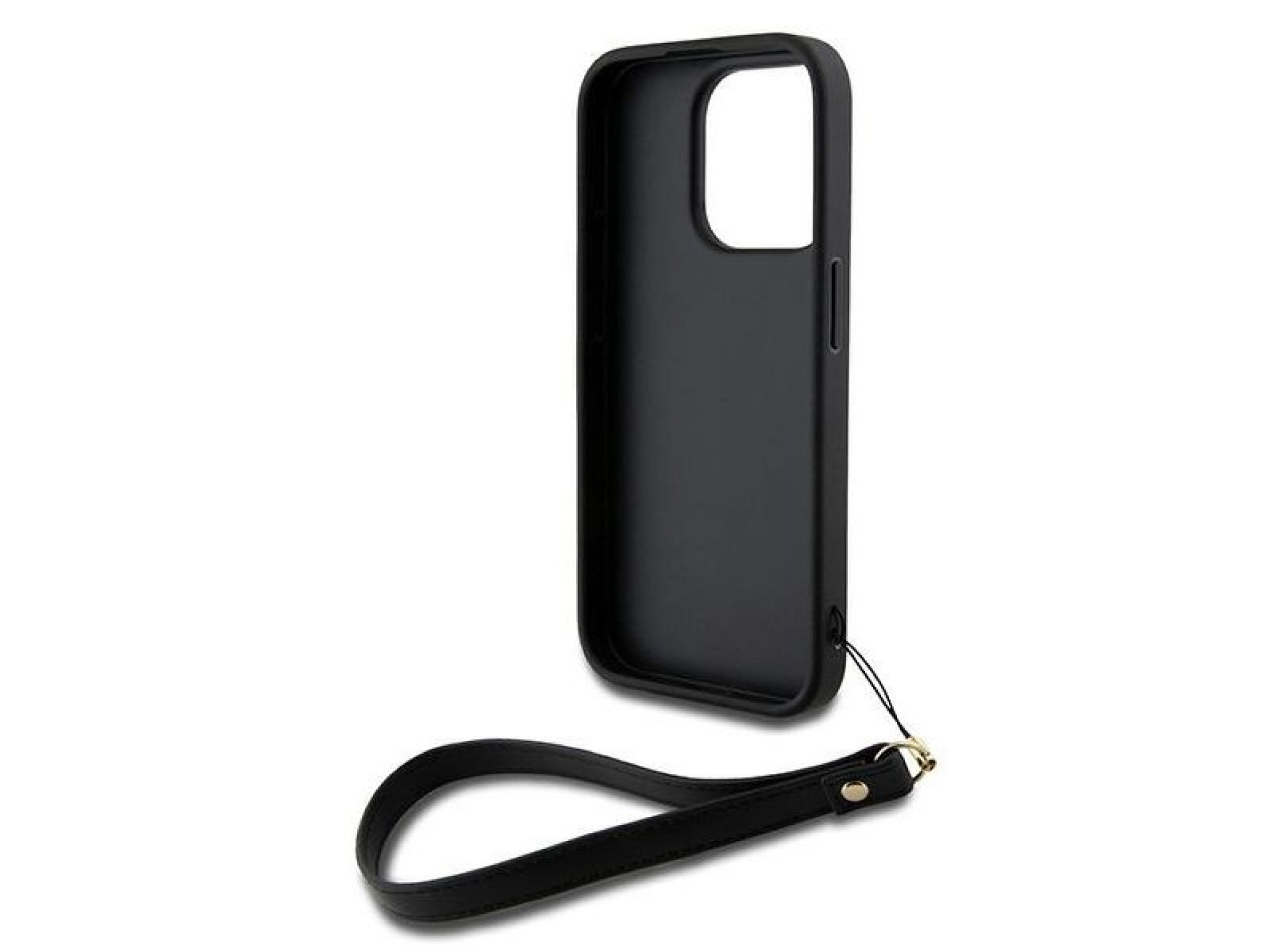 DKNY Wrist Strap Stock Logo case for iPhone 15 Pro - black