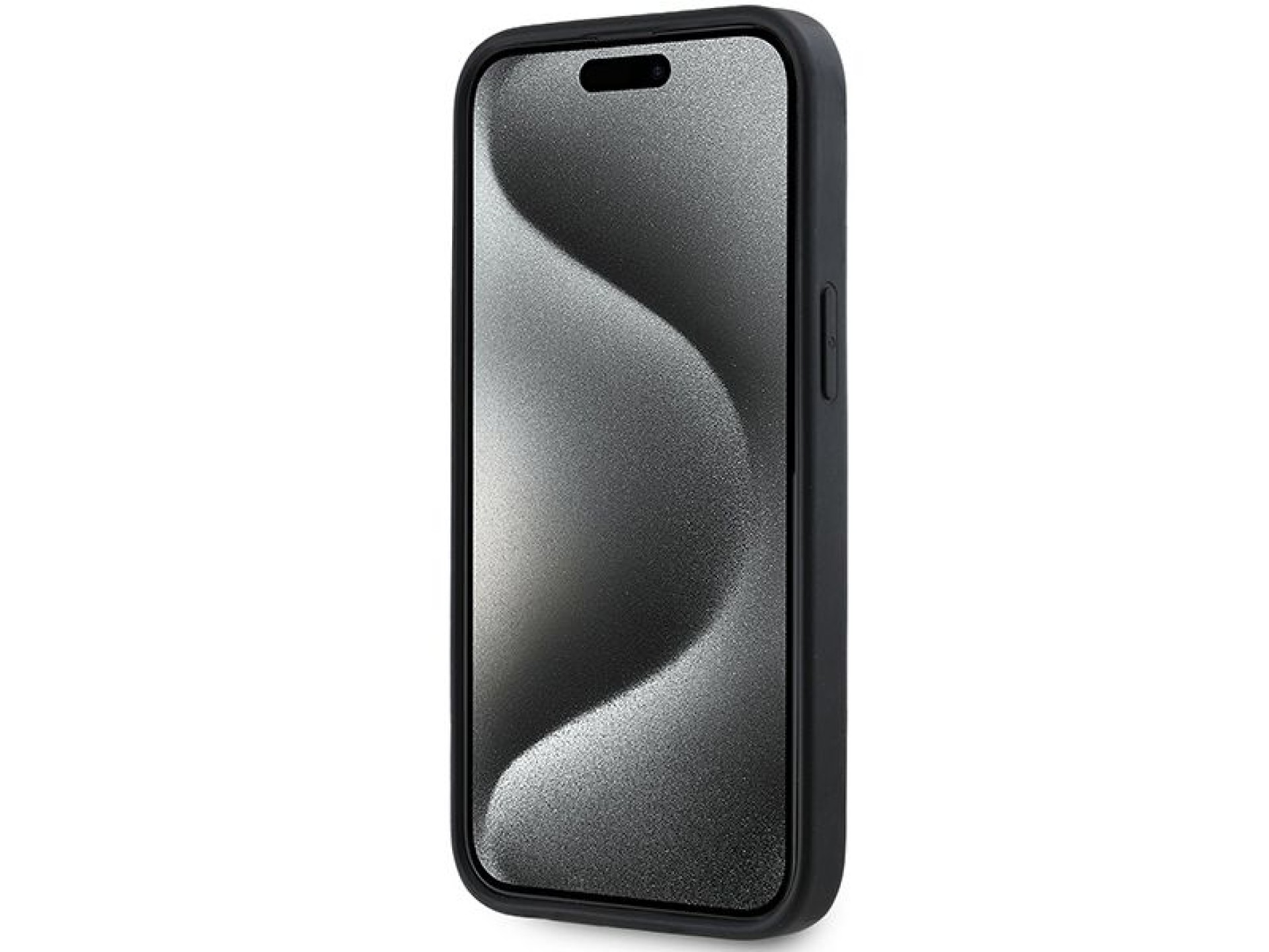 Funda DKNY de goma 3D con estampado repetitivo para iPhone 15/14/13 - negra