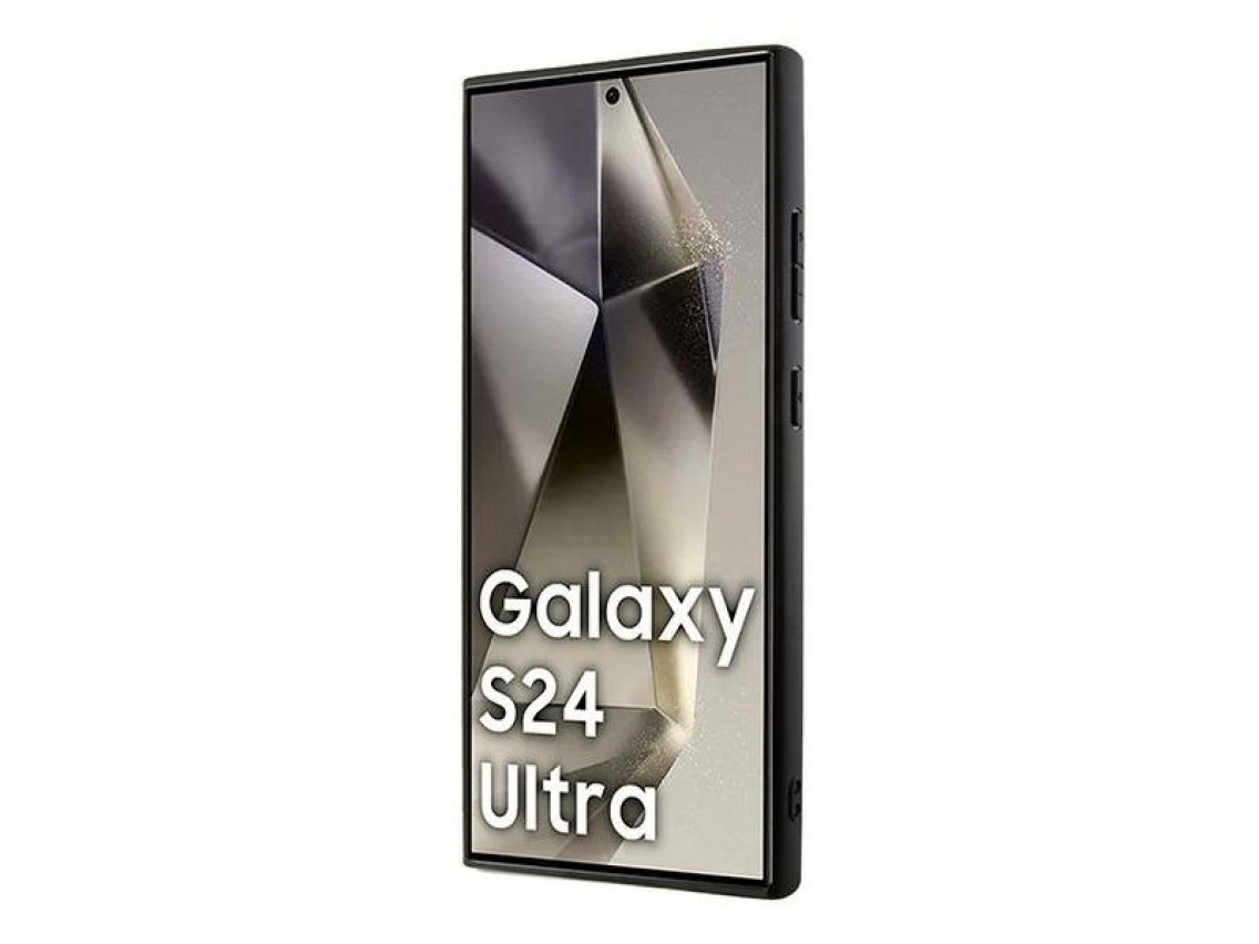 Capa DKNY em couro com estampa xadrez monocromática e MagSafe para Samsung Galaxy S24 Ultra - Preta