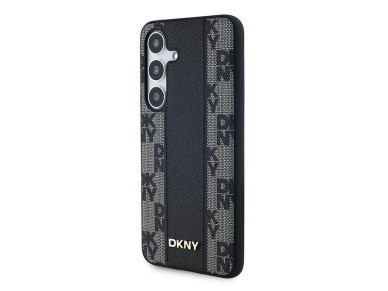 DKNY Leather Checkered Mono Pattern MagSafe case for Samsung Galaxy S24+ - black DKNY Leather Checkered Mono Pattern MagSafe case for Samsung Galaxy S24+ - black