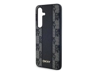 DKNY Leather Checkered Mono Pattern MagSafe case for Samsung Galaxy S24+ - black DKNY Leather Checkered Mono Pattern MagSafe case for Samsung Galaxy S24+ - black
