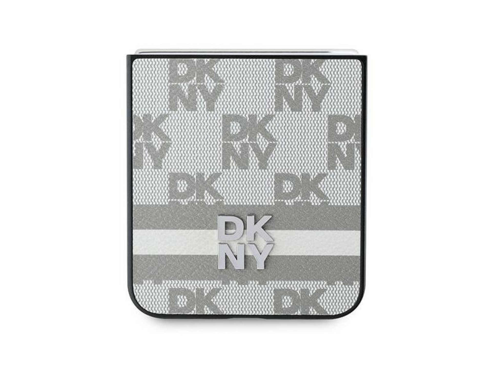 Capa DKNY com estampa xadrez e listras para Samsung Galaxy Z Flip 6 - Bege
