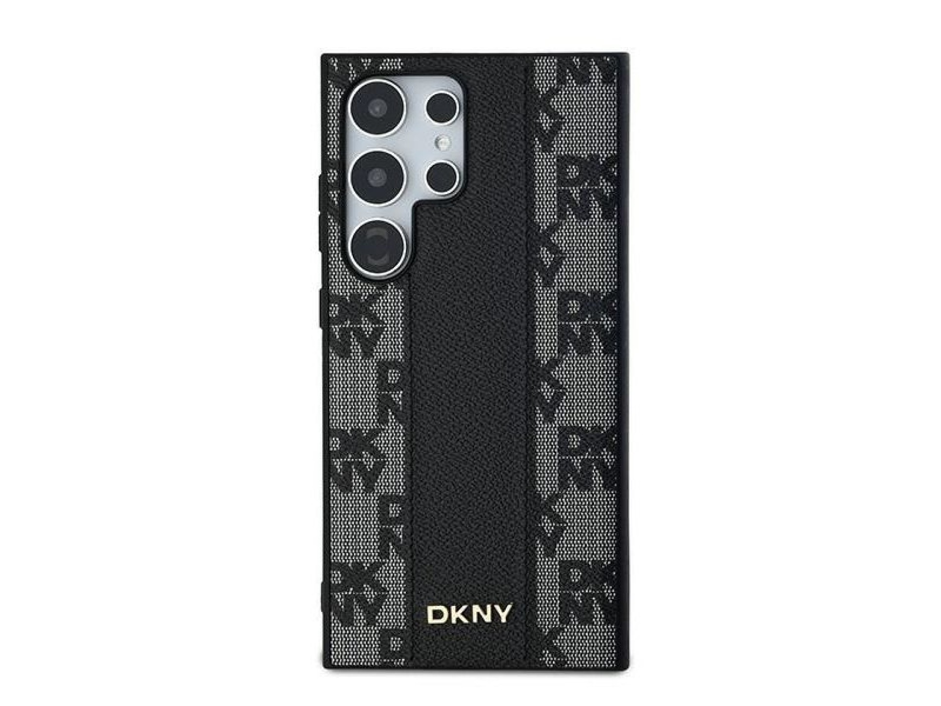 Capa DKNY em couro com estampa xadrez monocromática e MagSafe para Samsung Galaxy S24 Ultra - Preta