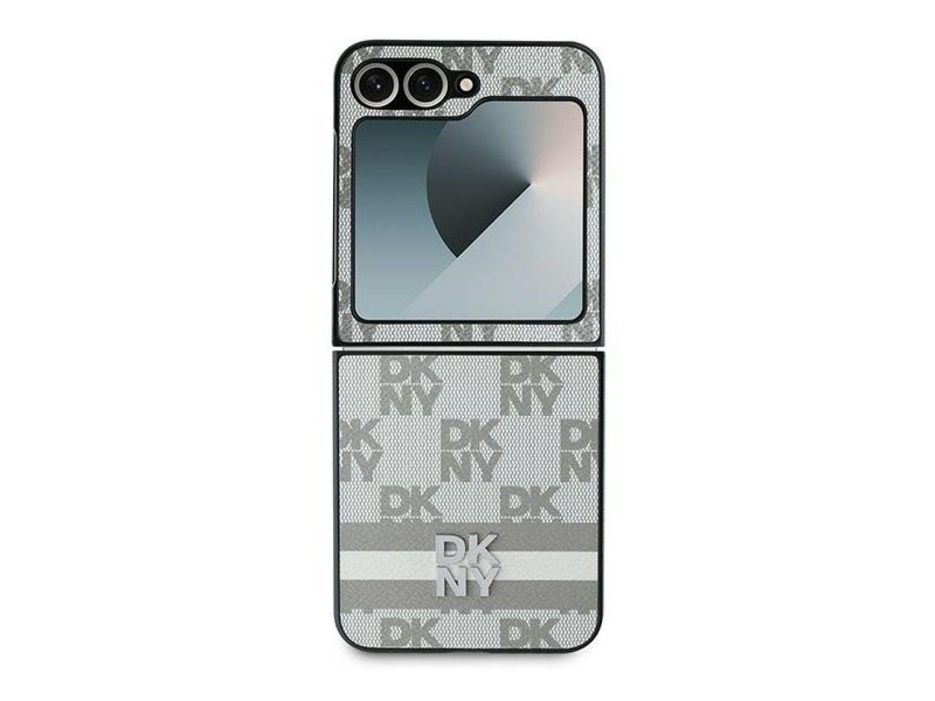 Funda DKNY con estampado de cuadros y rayas para Samsung Galaxy Z Flip 6 - Beige