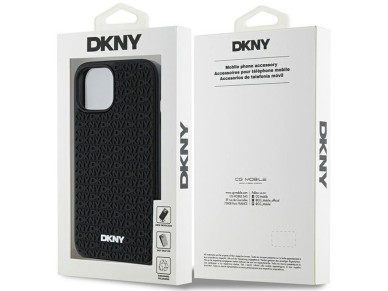 DKNY 3D Rubber Repeat Pattern case for iPhone 15 Plus - black DKNY 3D Rubber Repeat Pattern case for iPhone 15 Plus - black