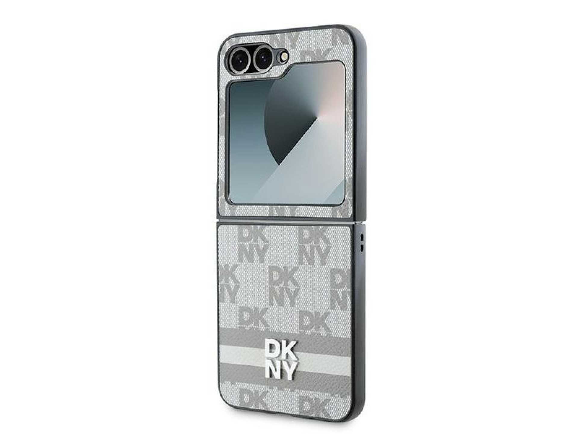 Funda DKNY con estampado de cuadros y rayas para Samsung Galaxy Z Flip 6 - Beige