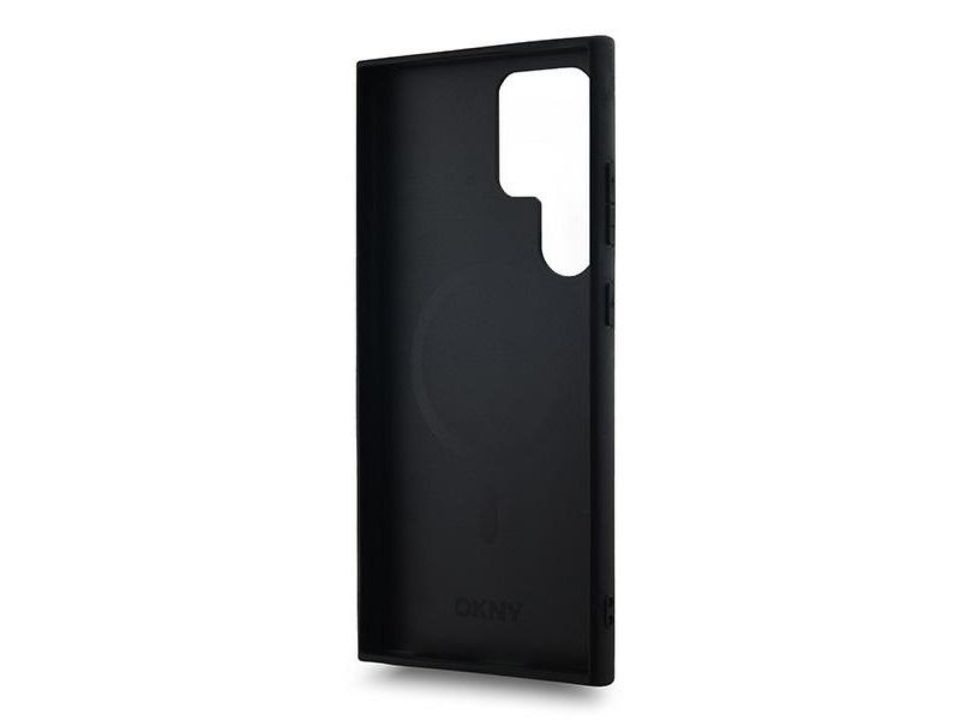 Capa DKNY em couro com estampa xadrez monocromática e MagSafe para Samsung Galaxy S24 Ultra - Preta