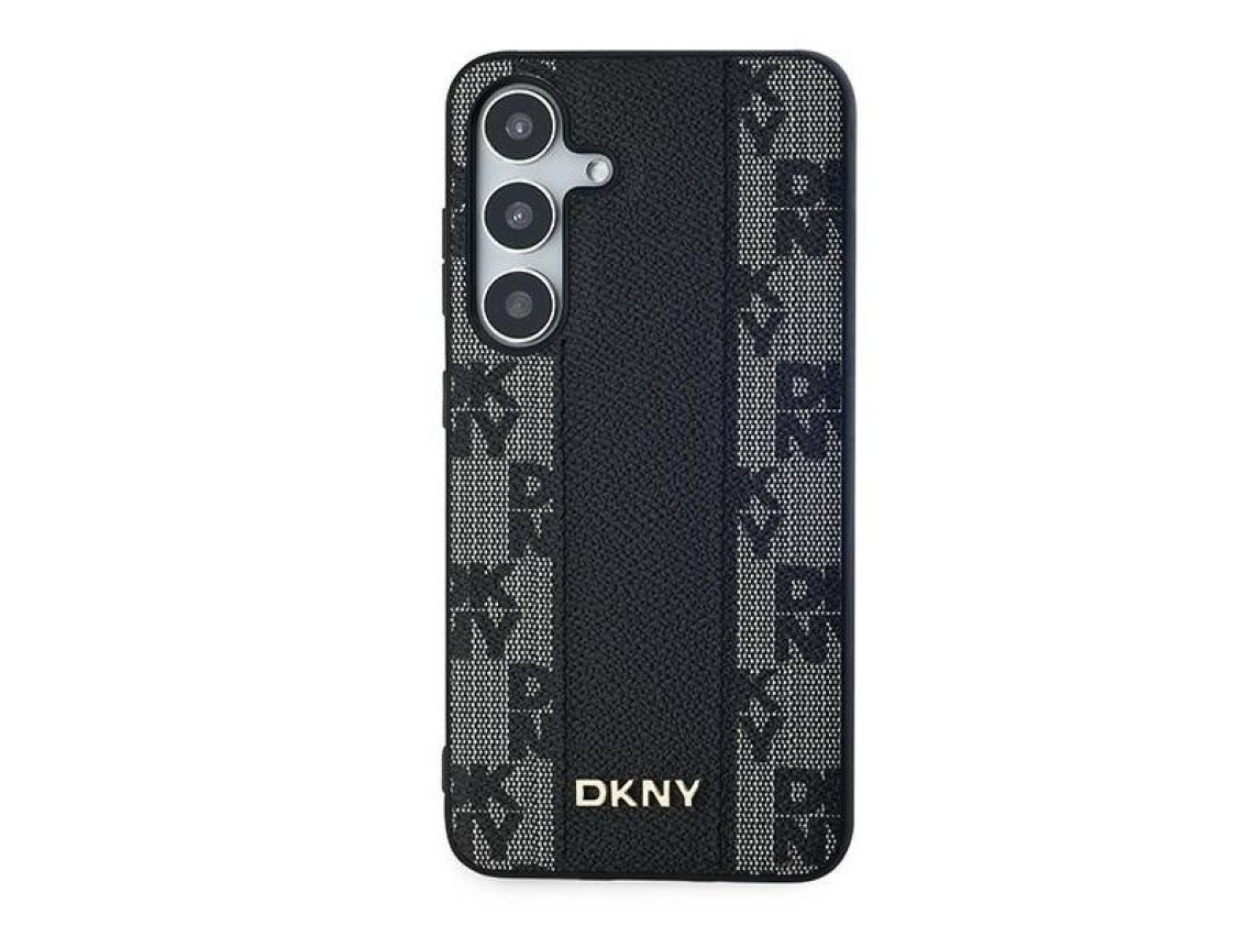DKNY Leather Checkered Mono Pattern MagSafe case for Samsung Galaxy S24 - black