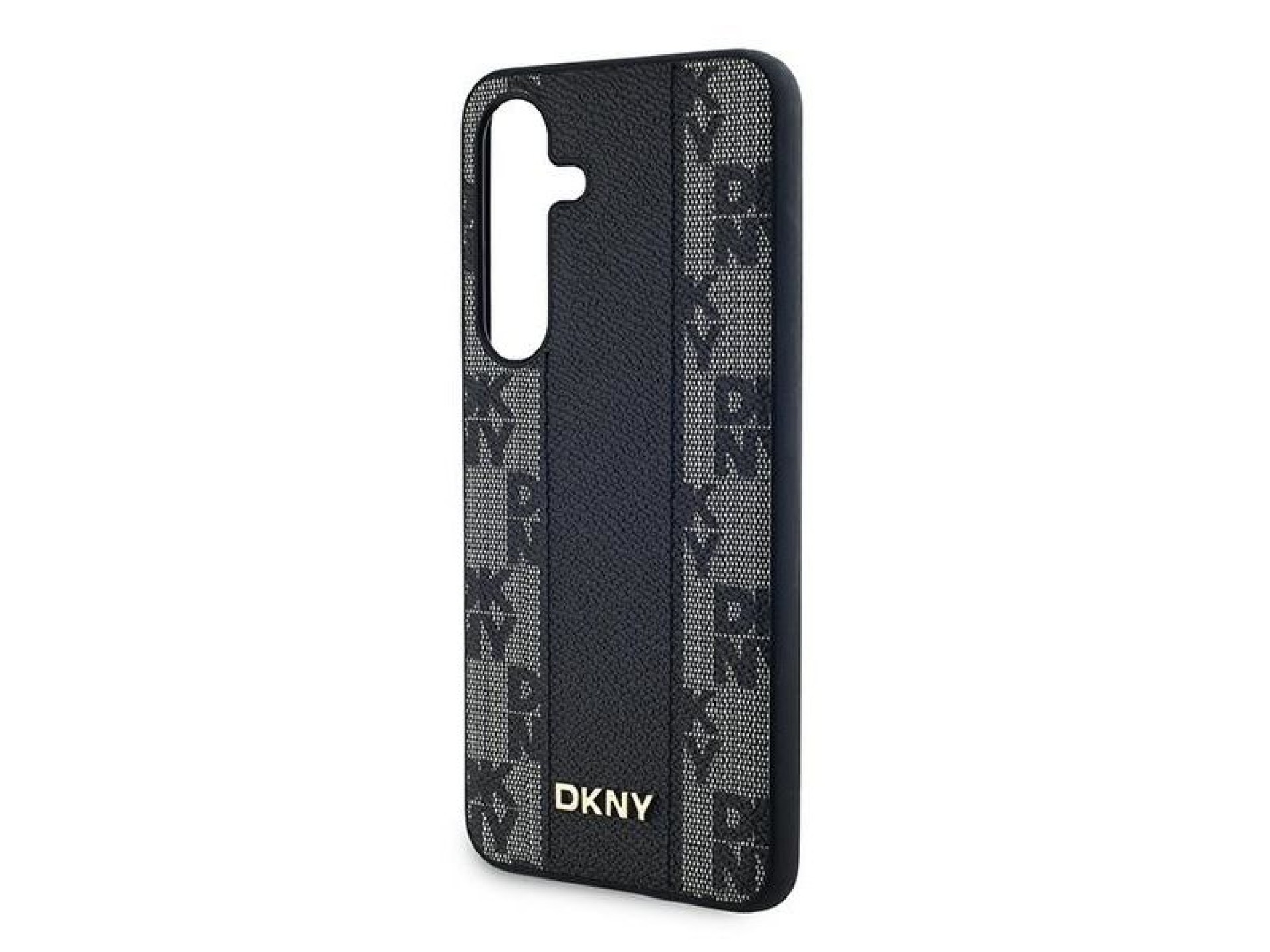 DKNY Leather Checkered Mono Pattern MagSafe case for Samsung Galaxy S24+ - black