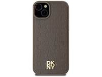 DKNY Leather Pattern Metal Logo MagSafe case for iPhone 15 / 14 / 13 - brown DKNY Leather Pattern Metal Logo MagSafe case for iPhone 15 / 14 / 13 - brown