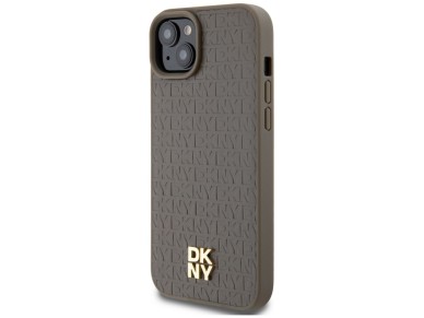 DKNY Leather Pattern Metal Logo MagSafe case for iPhone 15 / 14 / 13 - brown DKNY Leather Pattern Metal Logo MagSafe case for iPhone 15 / 14 / 13 - brown