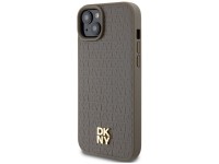 DKNY Leather Pattern Metal Logo MagSafe case for iPhone 15 / 14 / 13 - brown DKNY Leather Pattern Metal Logo MagSafe case for iPhone 15 / 14 / 13 - brown