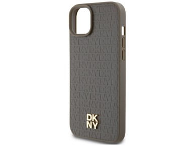 DKNY Leather Pattern Metal Logo MagSafe case for iPhone 15 / 14 / 13 - brown DKNY Leather Pattern Metal Logo MagSafe case for iPhone 15 / 14 / 13 - brown