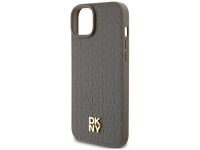 DKNY Leather Pattern Metal Logo MagSafe case for iPhone 15 / 14 / 13 - brown DKNY Leather Pattern Metal Logo MagSafe case for iPhone 15 / 14 / 13 - brown