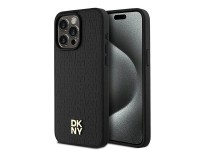 DKNY Leather Monogram Pattern Metal Logo MagSafe Case for iPhone 15 Pro Max - Black DKNY Leather Monogram Pattern Metal Logo MagSafe Case for iPhone 15 Pro Max - Black