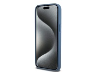 DKNY Leather Monogram Pattern Metal Logo MagSafe Case for iPhone 15 Pro Max - Blue DKNY Leather Monogram Pattern Metal Logo MagSafe Case for iPhone 15 Pro Max - Blue