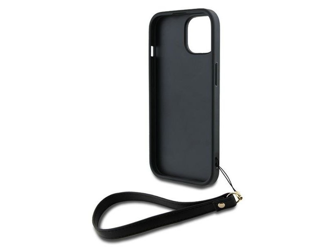 DKNY Wrist Strap Stock Logo case for iPhone 14 / 15 / 13 - black