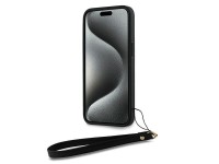 Funda con correa de muñeca DKNY con logo para iPhone 14 Pro - negra Funda con correa de muñeca DKNY con logo para iPhone 14 Pro - negra