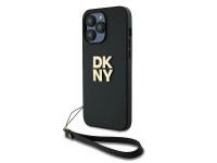 Funda con correa de muñeca DKNY con logo para iPhone 14 Pro Max - negra Funda con correa de muñeca DKNY con logo para iPhone 14 Pro Max - negra