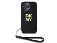 Funda con correa de muñeca DKNY con logo para iPhone 14 Pro - negra Funda con correa de muñeca DKNY con logo para iPhone 14 Pro - negra