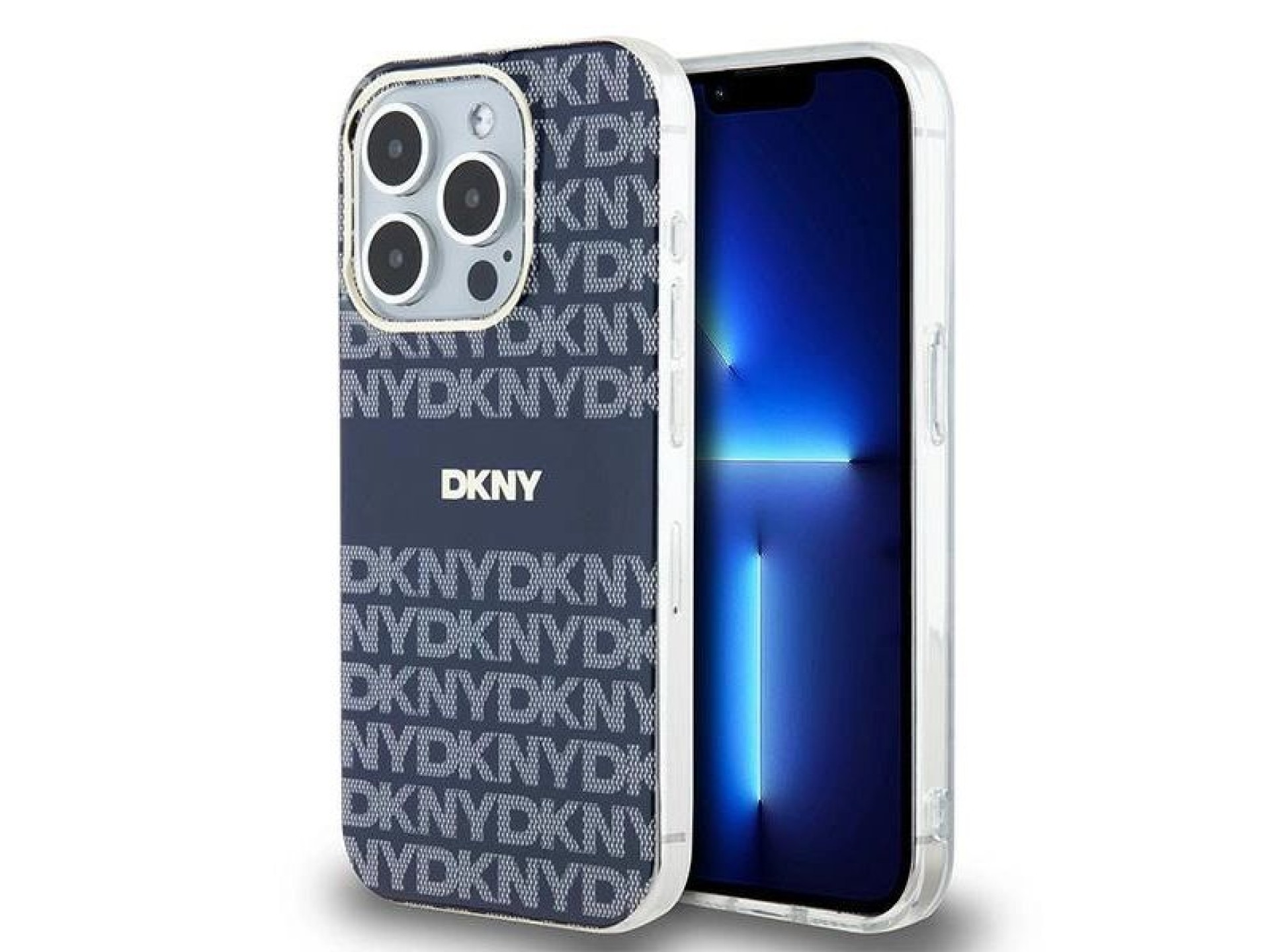 Capa DKNY IML Mono & Stripe MagSafe para iPhone 15 Pro Max - azul