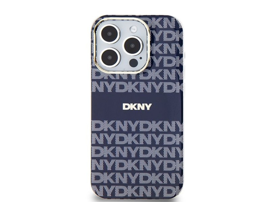 Capa DKNY IML Mono & Stripe MagSafe para iPhone 15 Pro Max - azul