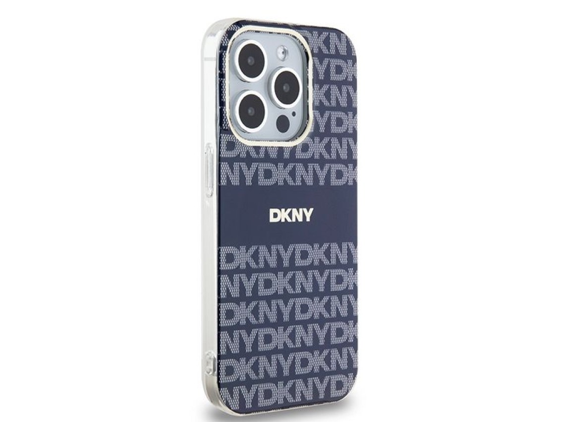 Capa DKNY IML Mono & Stripe MagSafe para iPhone 15 Pro Max - azul