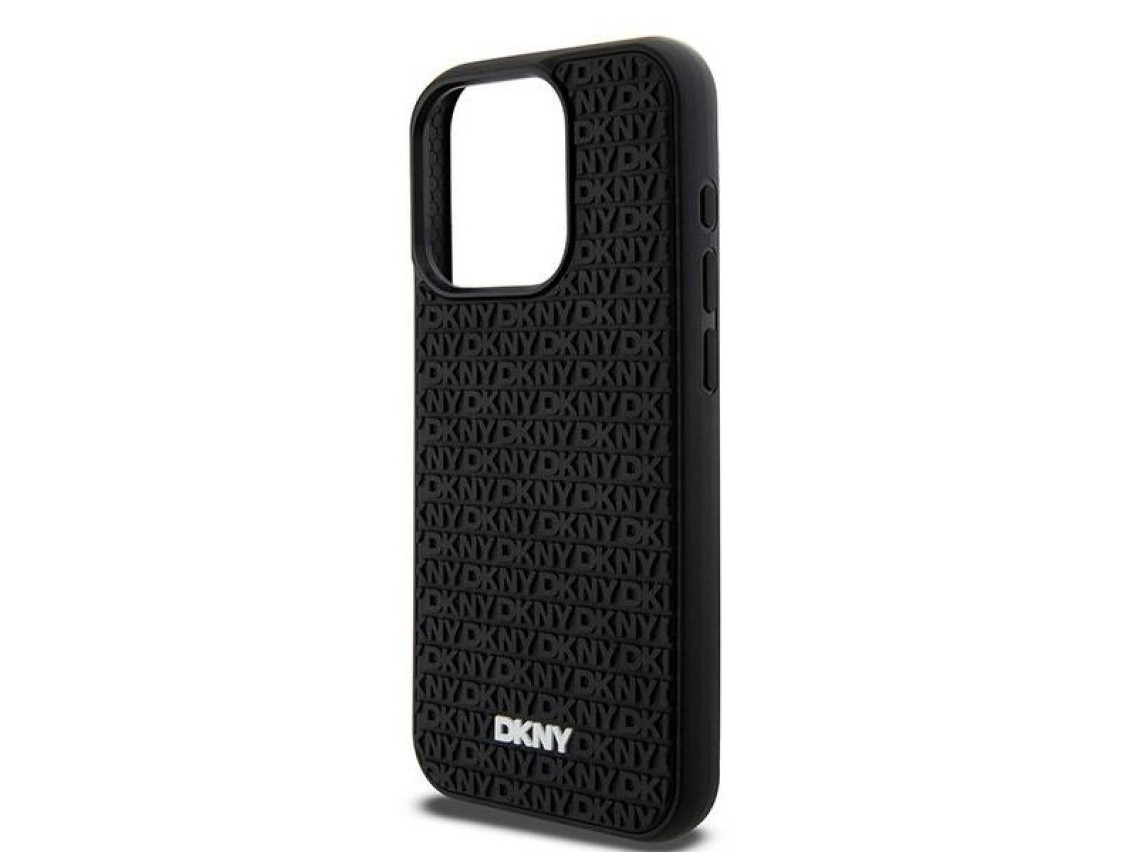 DKNY 3D Rubber Repeat Pattern case for iPhone 15 Pro - black