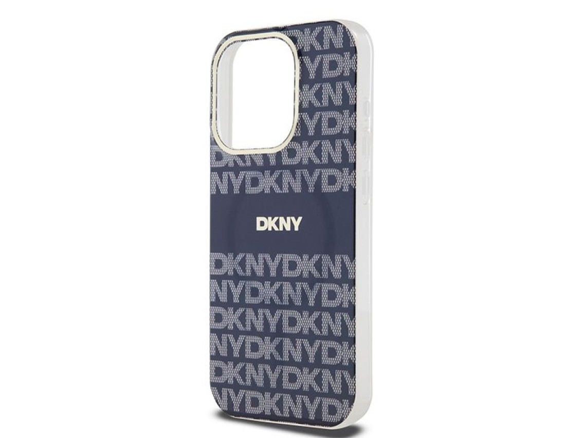 Capa DKNY IML Mono & Stripe MagSafe para iPhone 15 Pro Max - azul