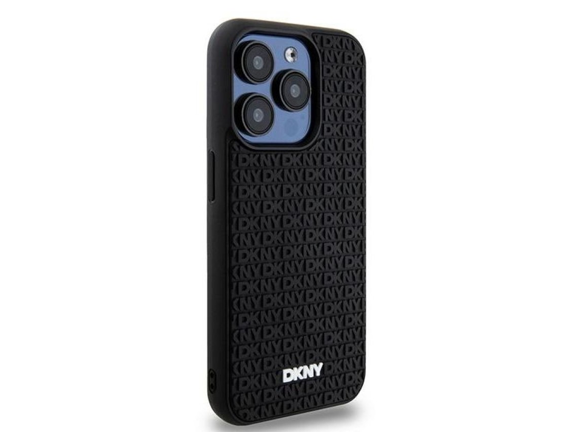 DKNY 3D Rubber Repeat Pattern case for iPhone 15 Pro - black
