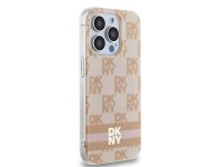 DKNY IML Checkered Mono Pattern & Printed Stripes MagSafe case for iPhone 15 Pro Max - pink DKNY IML Checkered Mono Pattern & Printed Stripes MagSafe case for iPhone 15 Pro Max - pink